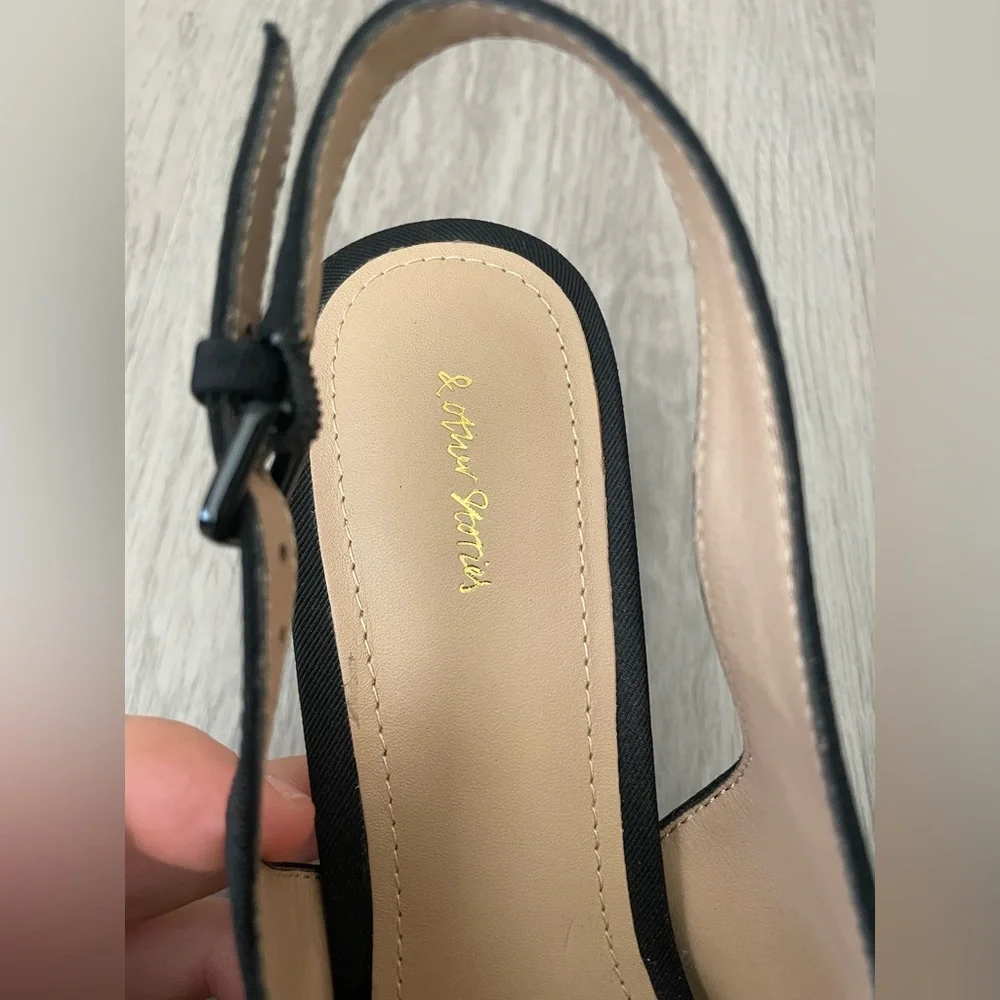 & Other Stories Black Slingback Heels - Picture 3 of 6